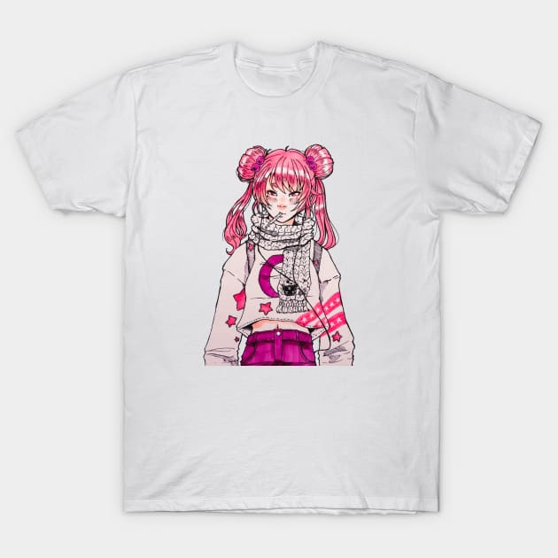 Pink Girl T-Shirt by Torichan03